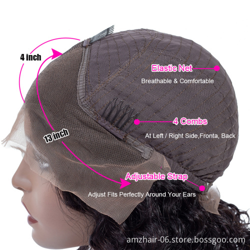 Cheap Short Bob Human Hair Lace Front Wig For Black Women Kinky Curly Indian Cuticle Aligned Human Hair Extension Lace Bob Wig